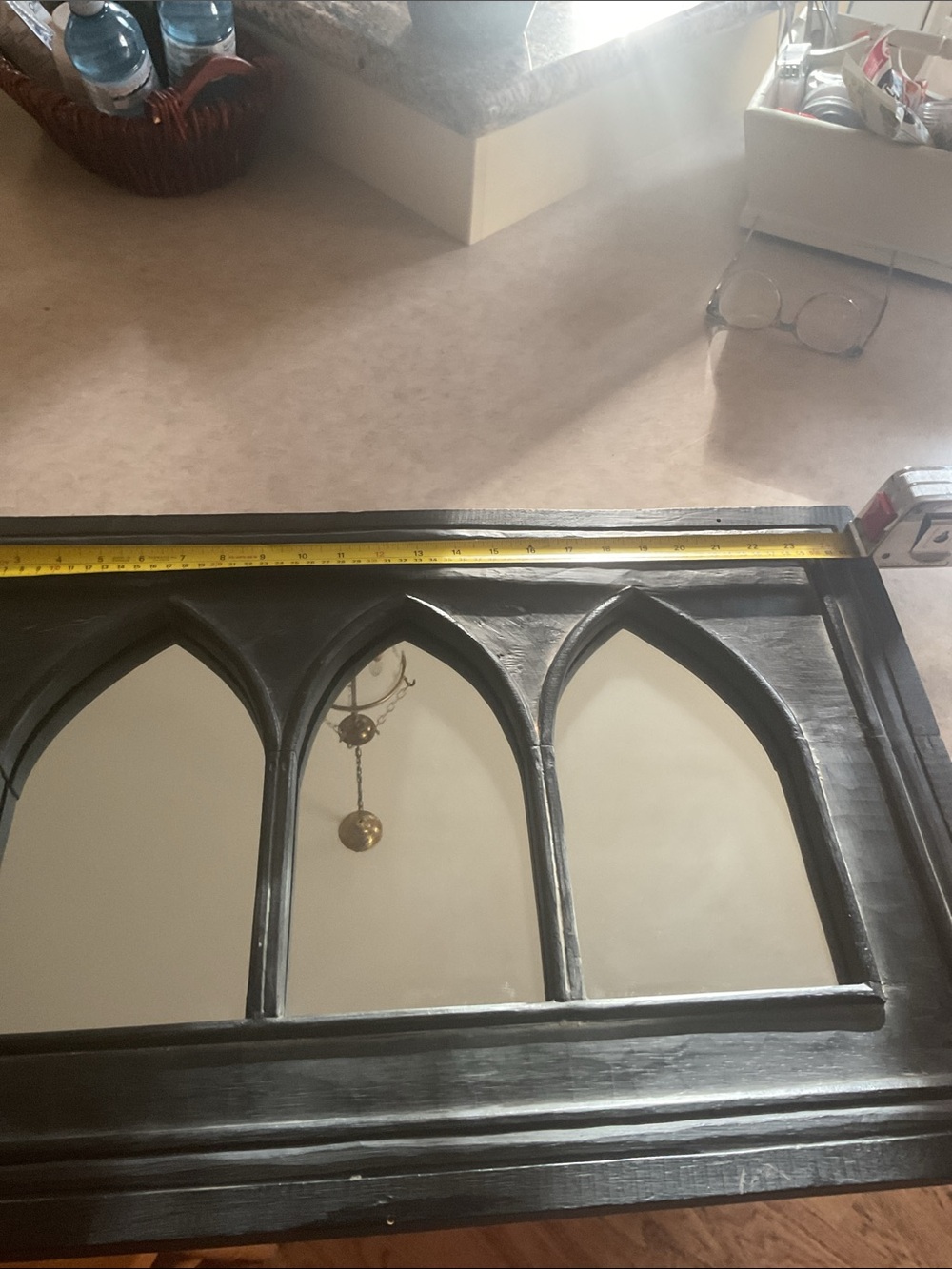 Black Gothic Arched Wall Mirror - Decorative Home Wall Decor - Picture 4 of 8